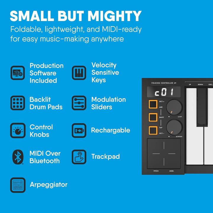 Produktbild Blackstar CARRY ON Folding Controller 49 TOUCH, Black (Keyboard)