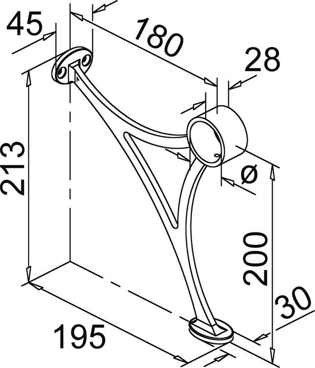 Actual product image G-Fittings Footrest supports for bar counter footrail (1 pcs.)