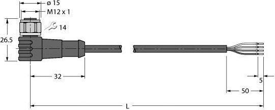 Actual product image Turck Actuator and sensor cable PP-EPDM connection cable WKCV4.4T-5/TFW (5 m)
