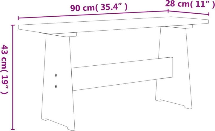 Produktbild vidaXL Esstisch mit Bank (100 x 60 x 73 cm)