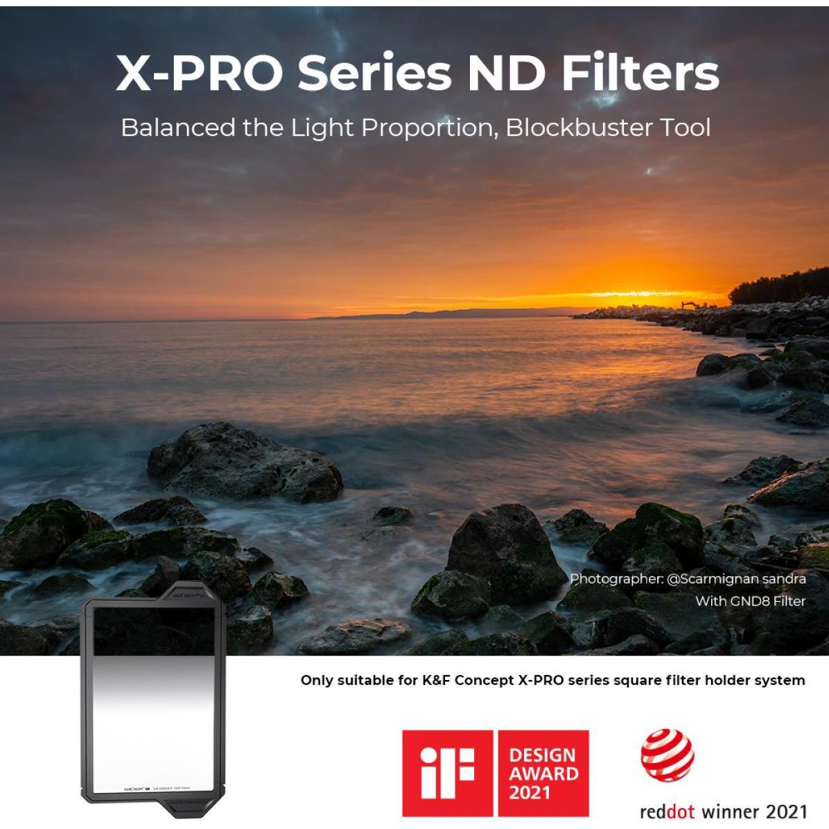 K&F CONCEPT Pro Soft GND8(0.9) 100×150mm K&F Concept Concept 100x150 GND8 Reverse Gradient (X-Pro