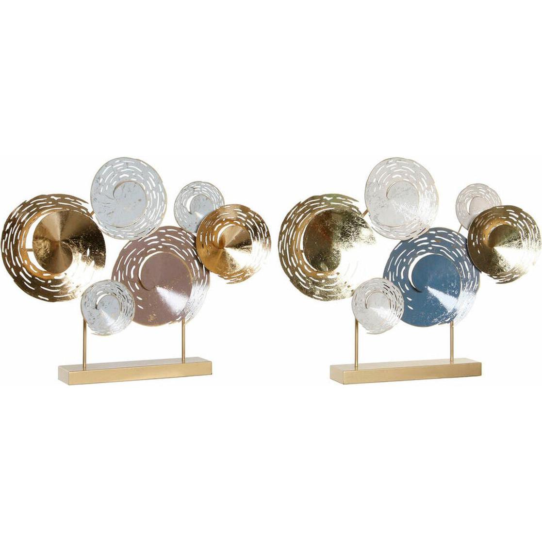 DKD Home Decor, Statuette e sculture decorative, Decorative Figure 65,4 x 9 x 51 cm Abstract Blue Golden Brown Modern (2 Units)