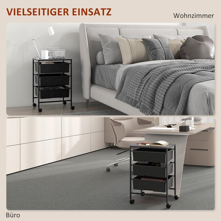 Image du produit Homcom Rollwagen Stahl, Kunststoff Schwarz