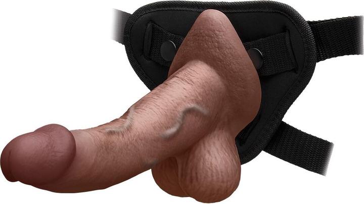 Actual product image Earthly Body Slipskin Realistic Silicone Dildo 8 Inch Curved Brown