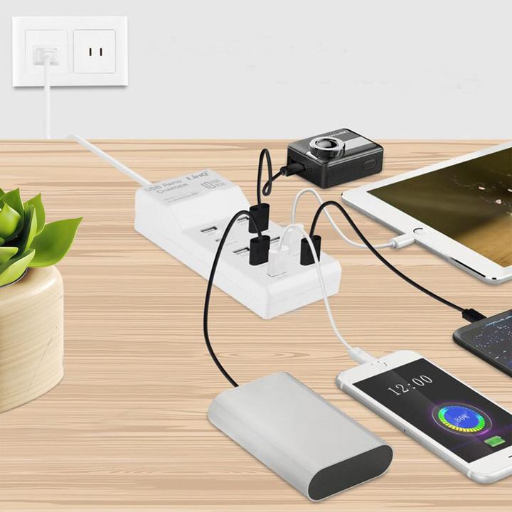 Produktbild LinQ 50W Ladegerät mit 10 Quick Charge USB Anschlüssen kompaktes Design – Weiss (50 W)