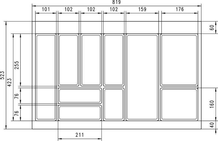 Produktbild Werkstarck Besteckeinsatz Basic TANDEMBOX N/M