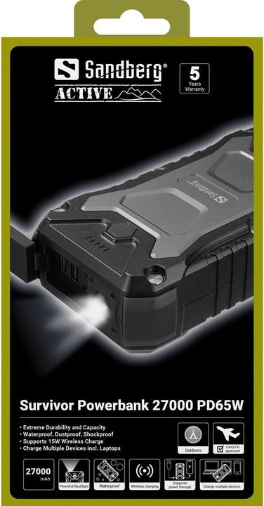 Image du produit Sandberg Survivor (27000 mAh, 65 W, 99.90 Wh)