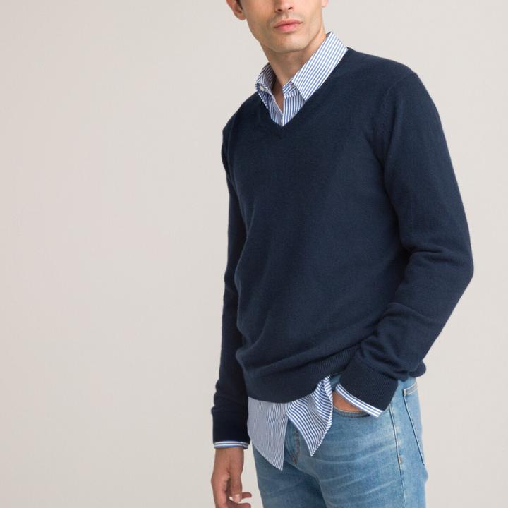 Produktbild La Redoute Collections Pullover mit V-Ausschnitt (L)