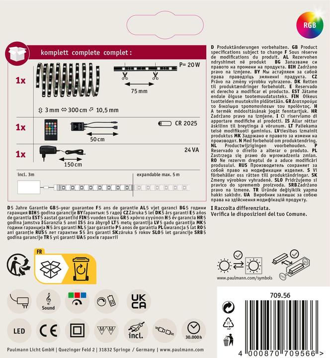 Actual product image Paulmann YourLED Comfort Set (RGB, 300 cm, Indoor)