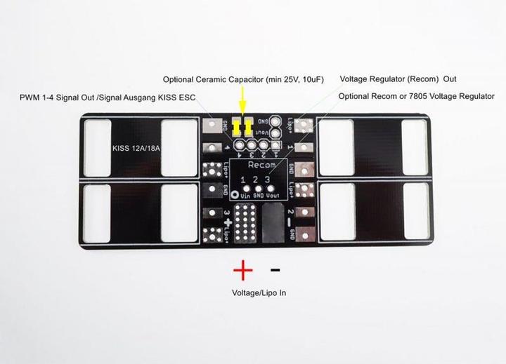 Image du produit Dronefactory Flyduino Kiss Carrier Mini Power Distribution (Accessoires FPV)