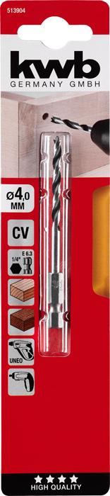 Actual product image kwb Wood drill 1/4" 4mm (4 mm)