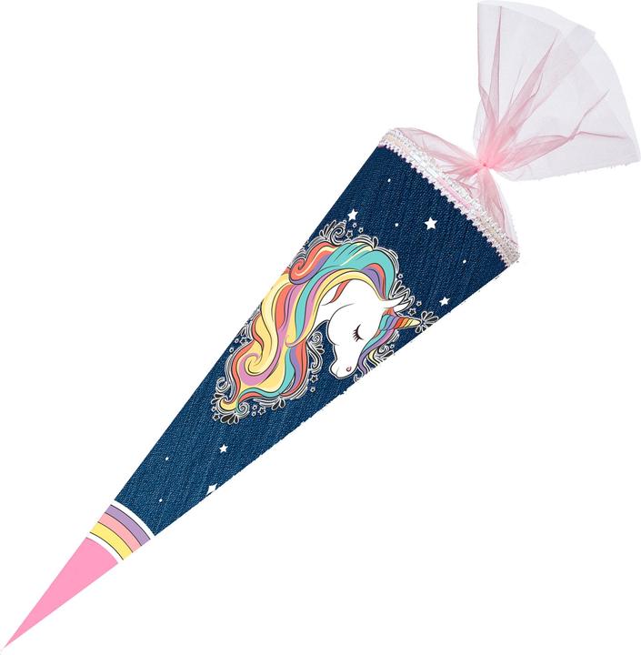 Produktbild Neutral Schultüte Einhorn Regenbogen blau/rosa (70 cm, 1x)