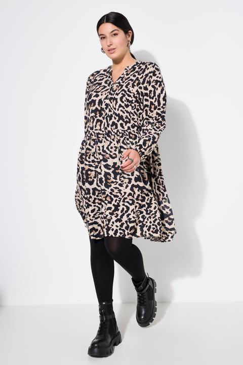Actual product image Studio Untold Leopard Print Flounce Panel Dress (50, 52)