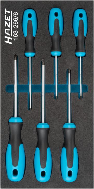Produktbild HAZET Schraubendreher Satz ∙ TORX 163-266/6 ∙ Innen TORX Profil ∙ T10 ∙ T15 ∙ T20 ∙ T25 ∙ T27 ∙ T… (TX)