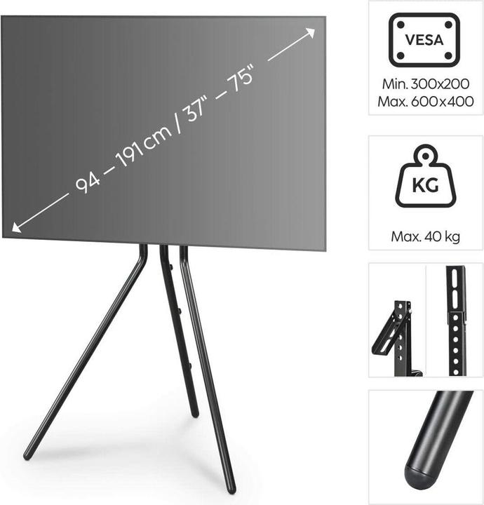 Image du produit Hama Support TV (40 kg, 37" - 75")