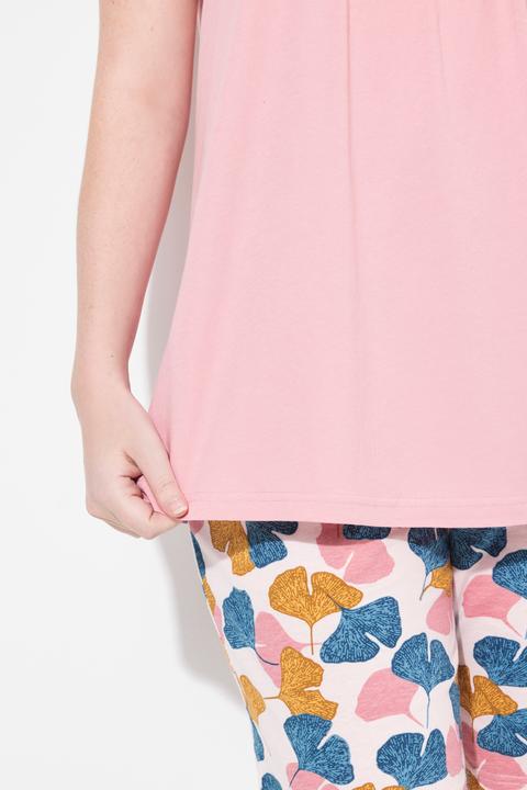 Produktbild Ulla Popken Pyjama-Top, Biesen, Rundhals, ärmellos (46, 48)