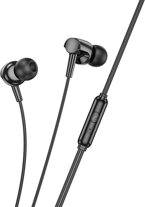 Actual product image Hoco Wired headphones earphones universal with microphone M112 black (Cable)