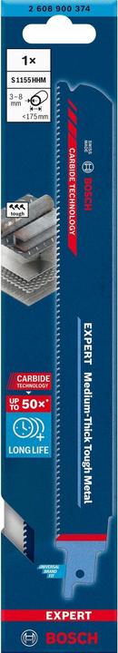 Produktbild Bosch Professional Zubehör EXPERT ‘Medium-Thick Tough Metal’ S 1155 HHM Säbelsägeblatt, 1 Stück