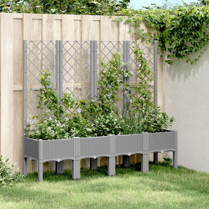 Image du produit vidaXL Bac à plantes avec treillis PP
