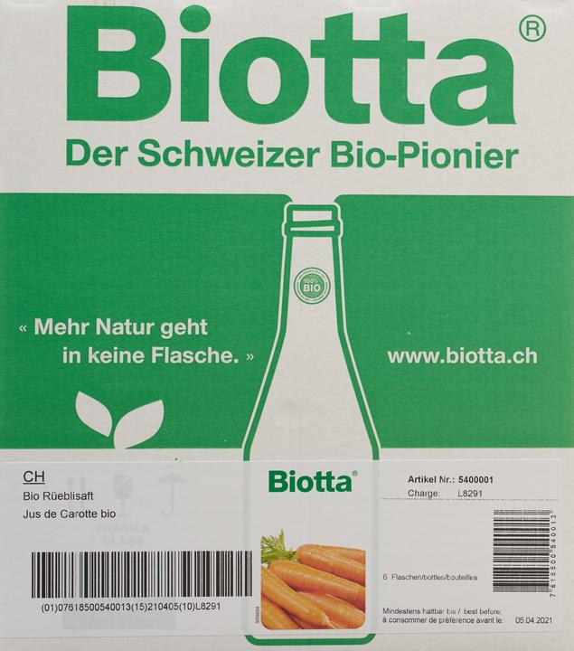 Produktbild Biotta Karotte (6 x 50 cl)