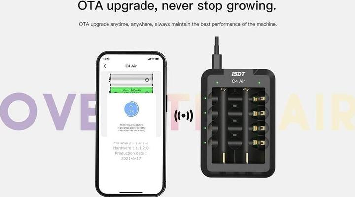 Image du produit Isdt Chargeur C4 Air USB-C, pour NiMH & Li-ion (1 pcs, 10440, 10500, 12500, 13500, 14500, 14650, 16650, 17650, 17670, 18650, 18700, 20650, 20700, 21700, 22650, 26650, AAA, AA, Chargeurs sans batterie)