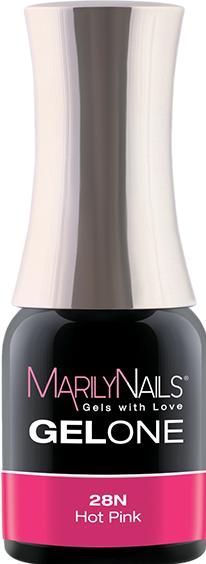 Marily Nails GELONE – 28N Hot Pink (Hot Pink, Gel-Effekt Nagellack)