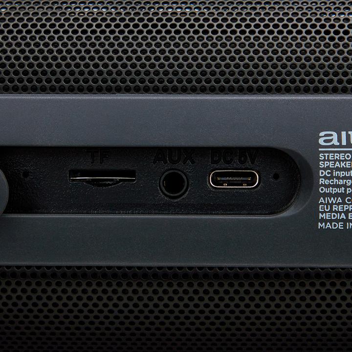 Actual product image Aiwa BST-650 black speaker (4 h, USB power delivery)
