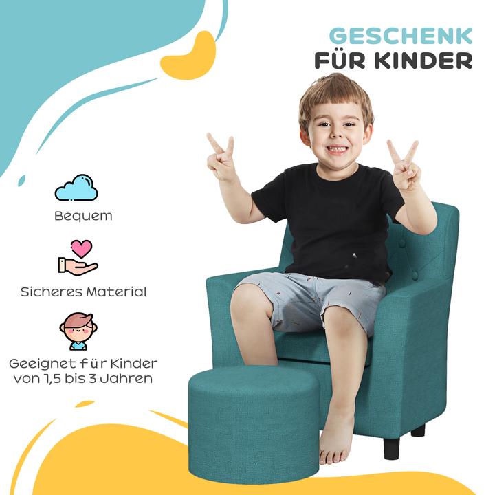 Immagine prodotto Aiyaplay Kindersessel Schaumstoff, Polyester Blau (Poltrona per bambini)