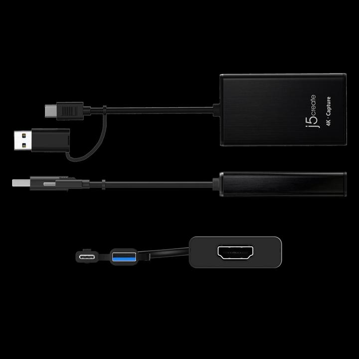 Produktbild j5Create JVA11-N Adattatore di acquisizione HDMI™ 4K, Nero, USB 3.2 Gen 1 (3.1 Gen 1), 3840 x 2160 P (Android, Windows)