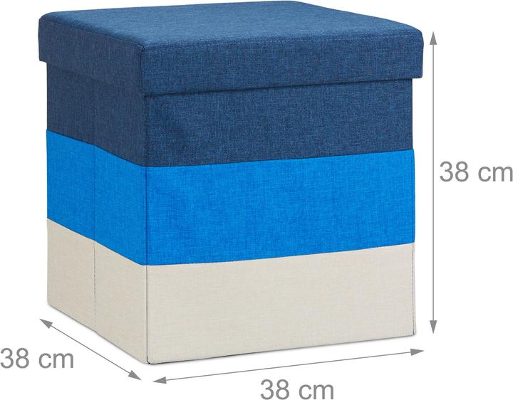 Actual product image Relaxdays Padded Striped Ottoman
