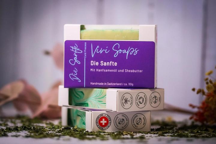 Produktbild Vivi Soaps Sanfte Hanfölseife (Hartseife, 110 g)