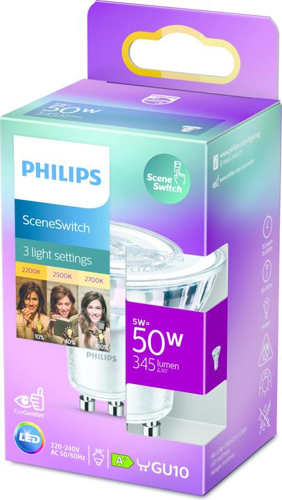 Produktbild Philips Lampe (GU10, 4.80 W, 355 lm, 1 x, F)