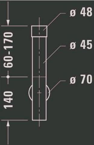 Actual product image Duravit Design siphon black matt (Siphon mounting material)