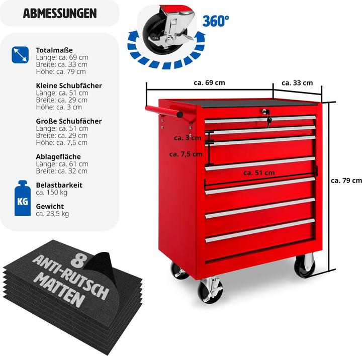 Image du produit tectake Chariot à outils (1 x)