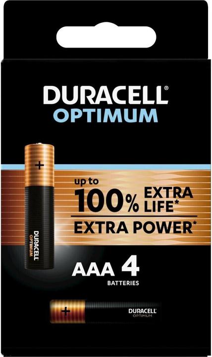 Immagine prodotto Duracell Pile AAA Optimum da 4 pezzi (4 pz., AAA / LR03 / Micro / R03 / AM4 / MN2400 / KR03)