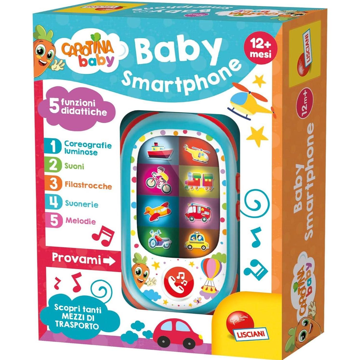 Lisciani, Monitor bebè, Carotina Baby Smartphone LED
