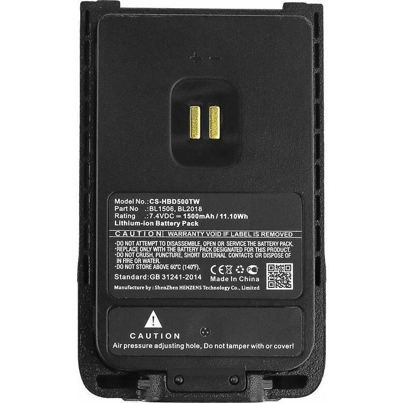 CoreParts Battery for Two-Way Radio (1500 mAh), Notebook Akku, Schwarz