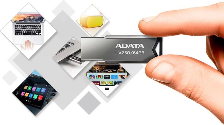 Actual product image Adata USB 2.0 Flash Drive UV250 32GB BLACK (32 GB, USB-A)