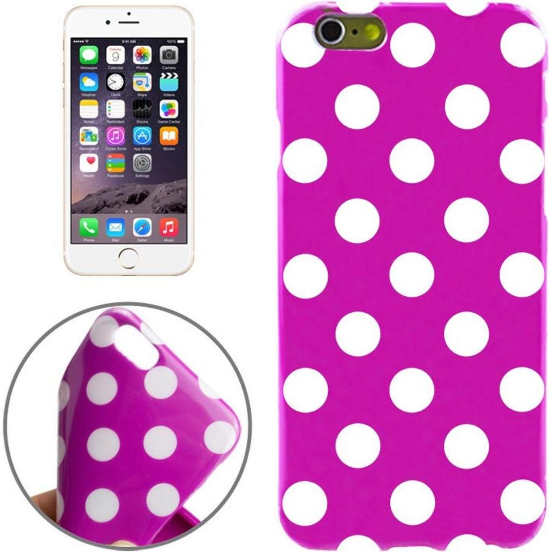 König Design TPU Backcover Hülle gepunktet für Handy Apple iPhone 6 Lila / Violett / Weiss (Apple iPhone 6), Smartphone ...