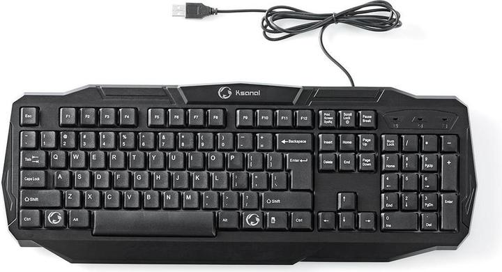 Produktbild Nedis Wired Gaming Keyboard Gaming-Tastatur mit Kabel USB 2.0 US-amerikanisches Tastaturlayout Schwa (Eng. Int., Kabelgebunden)