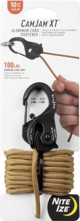 Actual product image Nite Ize CamJam XT Aluminum Cord Tightener - With Coyote Paracord