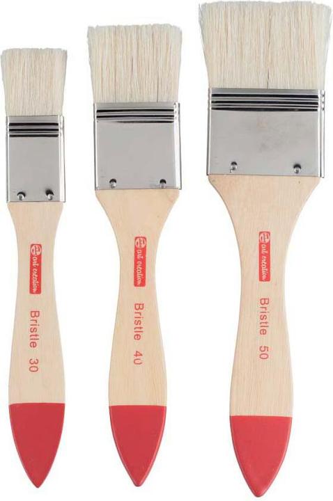 Productafbeelding Talens Oil & acrylic brush set hog bristle | 3 spalter brushes