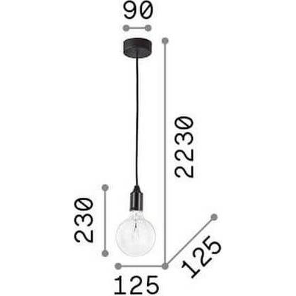 Thumbnail - Ideal lux, Pendelleuchte, EDISON E27 Pendelleuchte 8W ⌀125mm dimmbar Schwarz warmweiss 113319 (E27, 1050 lm)