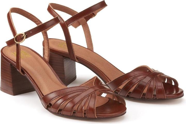 Actual product image La Redoute Collections Leather sandals with medium heel (36)