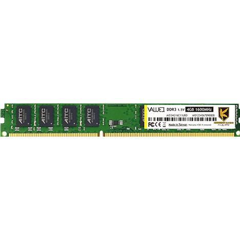 AITC Kingsman Memória Desktop - 4GB DDR3 (1600Mhz, CL11, 1.5V) (1 x 4GB, 1600 MHz, DDR3-RAM, DIMM), Memoria RAM