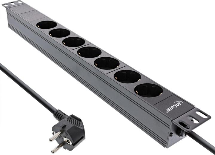 Produktbild InLine 19" Steckdosenleiste (7x, CEE 7/7, 2 m)