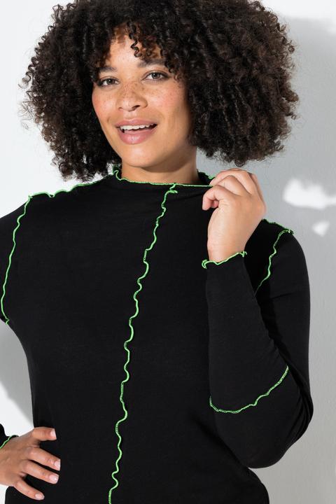 Image du produit Angel of Style T-shirt en maille, coupe Basic Slim Fit, coutures colorées en forme de vagues (58)