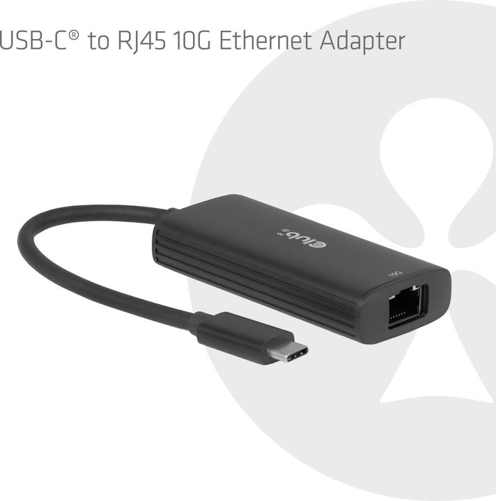 Actual product image Club 3D Club3D Adapter USB-C > RJ45 10Gbps St/Bu retail (USB-C, RJ45 (1x))