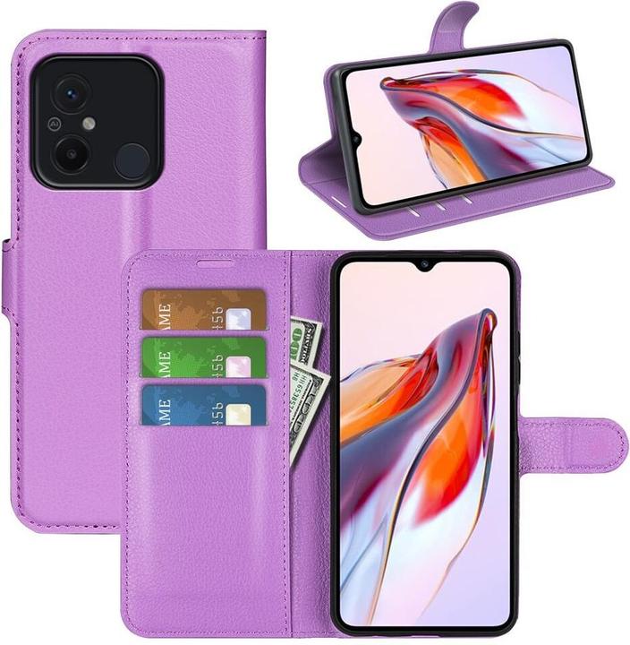 Actual product image Cover-Discount Xiaomi Redmi 12C - Leather Case Cover purple (Xiaomi Redmi 12C)