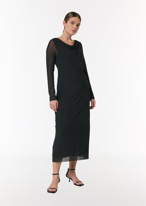 Actual product image Comma Kleid Mesh-Kleid im Slim Fit mit Wasserfall-Ausschnitt (36)